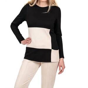 NEW SCAPA long sleeve top in black/stone